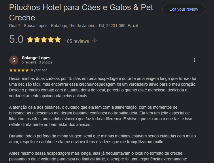 hotel pet em botafogo avaliacoes pituchos